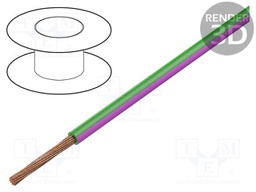 Wire; H05V-K,LgY; stranded; Cu; 2.5mm2; PVC; green-pink; 300V,500V