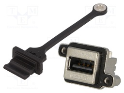 Socket; USB A; MUSB; for panel mounting,screw; THT; angled 90°