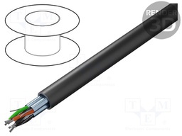Wire; Alpha Essential C&C; 3x2x24AWG; PVC; black; 300V; 305m