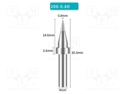 Tip; chisel; 0.8mm; for soldering station; BK3500