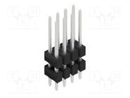 Connector: pin strips; pin header; male; PIN: 8; 2.54mm; THT; 2x4