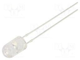LED; 5mm; yellow; 2180÷3000mcd; 30°; Front: convex; 12V; -30÷85°C
