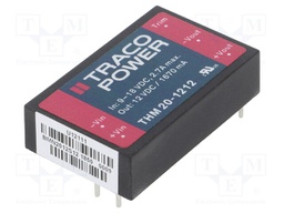 Converter: DC/DC; 20W; Uin: 9÷18V; 12VDC; Iout: 1670mA; 1,6"x1"; 24g