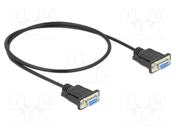 Cable; D-Sub 9pin socket,both sides; PVC; Len: 500mm; black