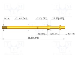 Test needle; Spring compression: 4mm; 5mm; 8A; CuBe; gold-plated