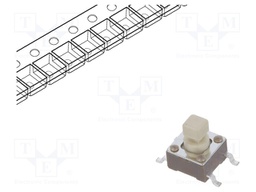 Microswitch TACT; SPST-NO; Pos: 2; 0.05A/12VDC; SMT; 2.55N; 6x6x4mm