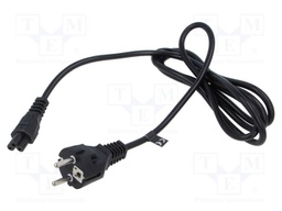 Cable; 3x0.75mm2; CEE 7/7 (E/F) plug,IEC C5 female; PVC; 1.8m