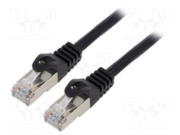 Patch cord; F/UTP; 6; stranded; CCA; PVC; black; 2m; 26AWG; Cores: 8