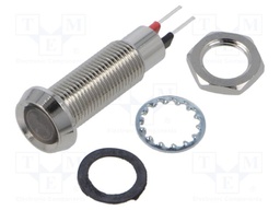 Indicator: LED; recessed; 5÷6VDC; Cutout: Ø8.1mm; IP67; brass