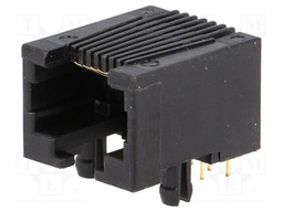 Socket; RJ45; PIN: 8; low profile; Layout: 8p8c; THT; angled 90°