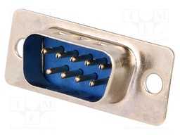 D-Sub; PIN: 9; plug; male; soldering; for cable; gold flash
