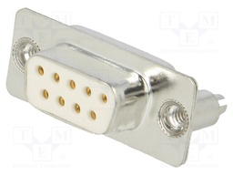 D-Sub; PIN: 9; socket; female; on PCBs,PCB snap; straight; THT
