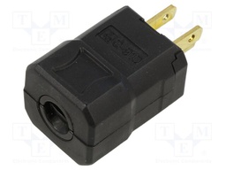 Connector: AC supply; male; plug; 2P+PE; 125VAC; 15A; Colour: black