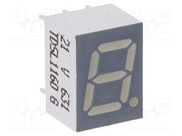 Display: LED; 7-segment; 7mm; 0.28"; No.char: 1; orange-red; cathode