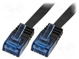 Patch cord; U/UTP; 6; stranded; Cu; PVC; black; 10m; 32AWG