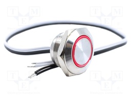Switch: vandal resistant; SPST-NO; 0.05A/24VDC; IP65; OFF-(ON)