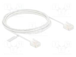 Patch cord; U/UTP; Cat: 6; RJ45 plug,both sides; 2m; PVC; white
