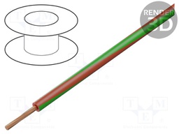 Wire; LgY; stranded; Cu; 1mm2; green-red; PVC; 300/500V; 100m