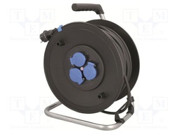 Extension lead; 3G1.5mm2; Sockets: 3; rubber; black; 50m; 16A