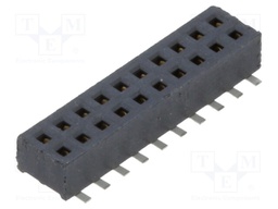 Connector: pin strips; female; PIN: 20; 1.27mm; gold flash; SMT