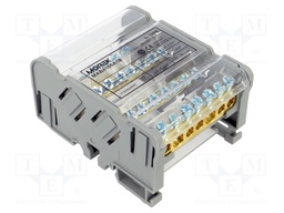 Splice terminal: distribution block; ways: 4; terminals: 28; grey