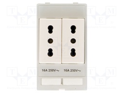 Plug socket module double Italy (CEI)