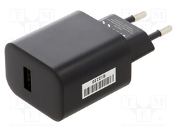 Power supply: switched-mode; 5VDC; 3A; Out: USB; 15W; Plug: EU