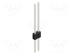 Connector: pin strips; pin header; male; PIN: 2; 1.27mm; THT; 1x2