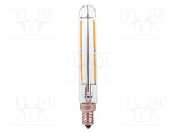 LED lamp; white cold; E14; 220÷240VAC; 400lm; P: 4W; 300°; 6000K