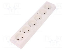 Connector: AC supply; splitter; Layout: 2P; Type: round; white; 16A