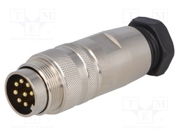 Connector: M16; male; for cable; IP67; plug; soldering; 60V; PIN: 8