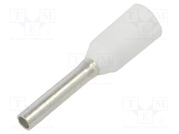 Tip: bootlace ferrule; insulated; copper; 0.75mm2; 8mm; tinned
