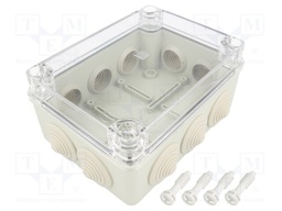 Enclosure: junction box; X: 110mm; Y: 150mm; Z: 70mm; IP65; grey