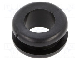 Grommet; Ømount.hole: 13.5mm; Øhole: 10mm; PVC; black; -30÷60°C