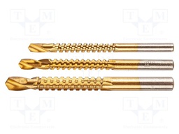 Drill set; for wood; Holder: cylindrical; 5mm,6mm,8mm; 3pcs.