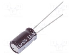 Capacitor: electrolytic; THT; 5.6uF; 160VDC; Ø6.3x11mm; ±20%