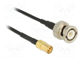 Cable; 2m; BNC male,SMB male; black; Øcable: 2.7mm; 50Ω
