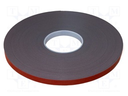 Tape: fixing; W: 12mm; L: 33m; Thk: 0.6mm; grey; max.120°C; 26N/cm