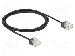 Patch cord; U/UTP; Cat: 6; RJ45 plug,both sides; 2m; PVC; black