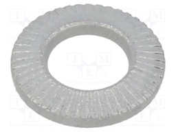 Washer; internally serrated; M6; D=12mm; h=1.85mm; spring steel
