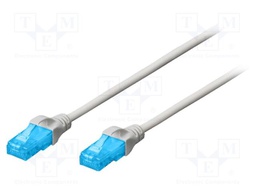 Patch cord; U/UTP; 5e; stranded; CCA; PVC; grey; 0.5m; 26AWG