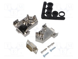 D-Sub; PIN: 9; plug; male; soldering; for cable; white