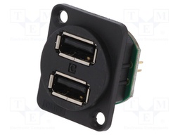 Socket; USB A; for panel mounting,countersunk screw hole,screw