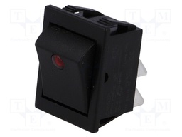 ROCKER; DPST; Pos: 2; OFF-ON; 16A/250VAC; black; Body: black