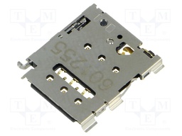Connector: for cards; Nano SIM; without card tray; SMT; PIN: 6
