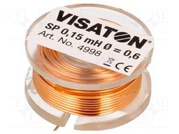 Inductor: air coil; 0.15mH; 0.45Ω; Ø: 25mm; H: 12mm; Øcore: 0.6mm