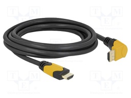 Cable; HDMI plug,HDMI plug 90° up/down; Len: 3m; black; 28AWG