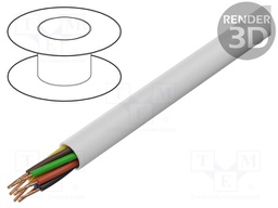 Wire; BiTprotect,YTDY; solid; Cu; 8x0,5mm2; PVC; white; CPR: Eca