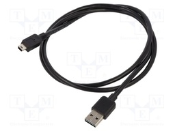 Cable; USB 2.0; USB A plug double sided,USB B mini plug; 1m
