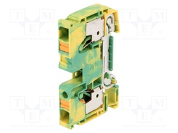 Splice terminal: rail; 10mm2; ways: 1; terminals: 2; yellow-green